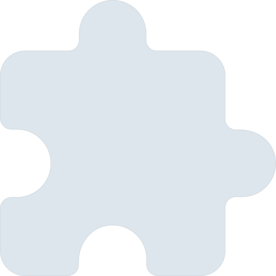 Ein einzelnes hellblaues Puzzleteil. Es symbolisiert eins der ineinandergreifenden Bestandteile von individuellem Webdesign für Selbstständige mit Tierbusiness.